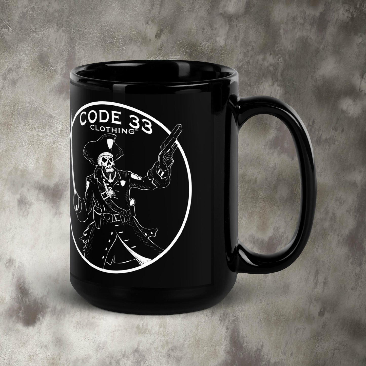 Sink With The Ship Black Glossy Mug