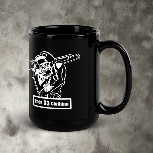 Night Shift Zombie Black Glossy Mug
